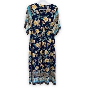 Chico's | Floral Kimono Maxi Dress - Size 4P